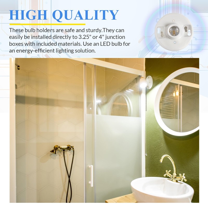 Saysurey 8 Pcs Medium Base E26 Lamp Holder Ceiling Light