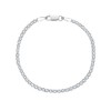 Savlano 925 Sterling Silver 2MM Bismark Chain Mesh Link Anklet