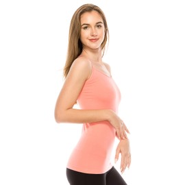 Kurve Women's Camisole Tank Top - Basic Stretch Y-Back Spaghetti Strap Cami UV Protective Fabric UPF 50+ (Made in USA), Mauve, X-Small/Medium