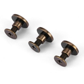 Honiwu Set of 20 Rivets for Leather, Double Cap Rivet Screw Rivets, DIY Copper Leather Rivets for Scrapbook, Photo Albums, Leather Repair (5 mm)