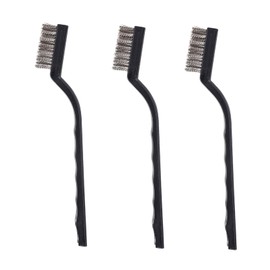 Wire Brush Set 3Pcs - Stainless Steel ,Curved Handle Scratch Brush Wire Bristle for Cleaning Welding Slag ,Rust,Dirt (Stainless Steel)