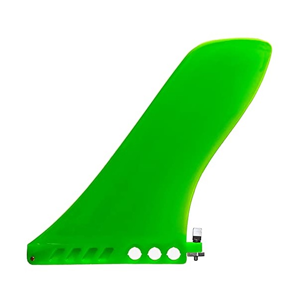 saruSURF 9" US Box Center Fin Safety Flex Soft Replacement for Longboard Race SUP Cruise Stand up Paddleboard River Surf Fishing airSUP AIR7 Skeg - Optional 'No-Tool' Screw (semi Transparent Green)