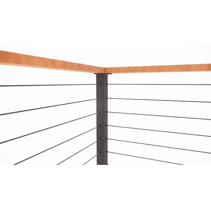 Senmit Cable Railing Corner Post Fascia Mount-Stainless Steel Square Weldless