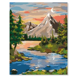 Wodison Paint by Numbers for Adults Beginner, DIY Acrylic Landscape Painting by Number Kits On Canvas 16x20 Inch Oil Painting Birthday Christmas Gift for Kids Adults Home Decor (Without Frame)