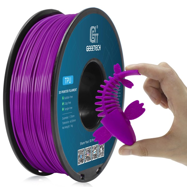 GEEETECH Purple TPU Filament 1.75mm Flexible 3D Printer Filament 95A