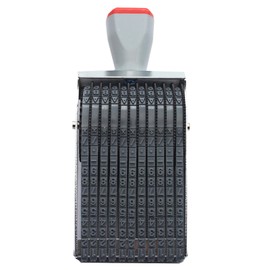 ZHEHUA Alphabet Stamps,11 Digits Changeable 0-9 Numbers,A-Z Alphabet and Symbol Rubber Stamp,Ink Stamps,Business Stamps Print Size 60 x 4.5 mm,Gray Red Multicolor Blend