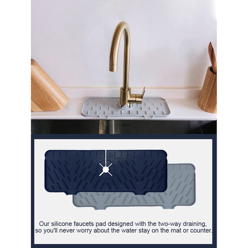 Kitchen Faucet Sink Splash Guard Silicone Faucet Water Catcher Mat