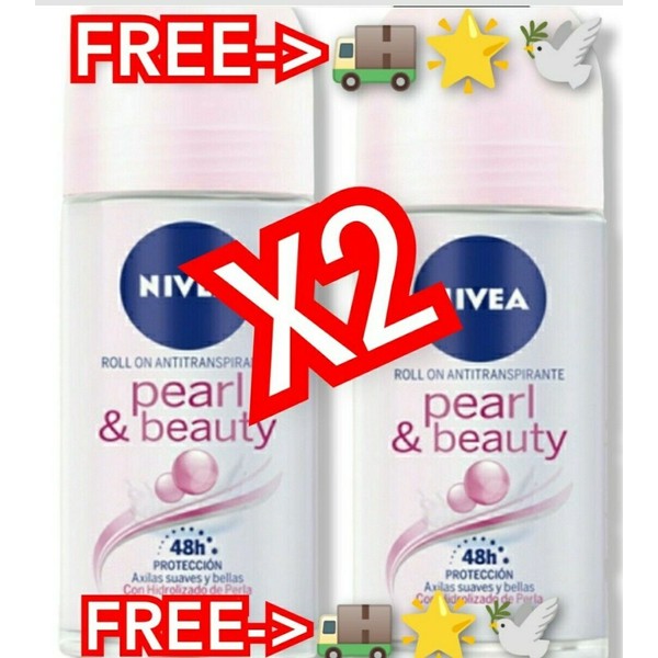 50ml x 2 bottles - Nivea Desodoran Pearl Whitening Deodorant 48h AntiPerspirant