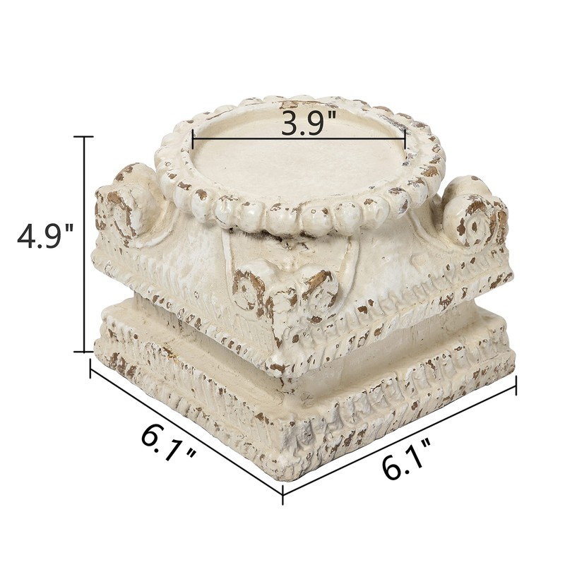 SOFE Column Pedestal Stand for Decoration Display, Distressed White Small