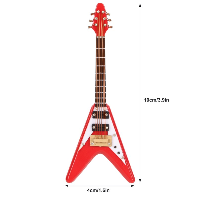 Guitar Brooch Pin Simulation Innovative Hand Crafted Red V Mini