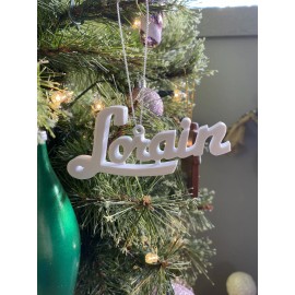 Unbranded Lorain Ohio Logo Script Sign Christmas Ornament Set Of 3 Holiday Decor
