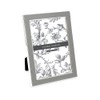 Laura Ashley 5x7 Gray Enamel Picture Frame, Silver Metal Edge