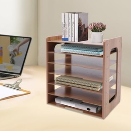 Organizador de archivos de escritorio de madera de 7 niveles, organizador de bandeja de cartas, organizador de correo, organizador de archivos de pape