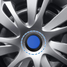 X AUTOHAUX 70mm Dia Car Wheel Center Hub Caps Covers Black Gloss Blue - 4 Pcs