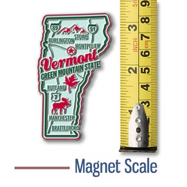Vermont Premium State Magnet by Classic Magnets, 1.8" x 3.1", Collectible 3D Rubber Vintage-Style Souvenirs and Gifts Made in The USA