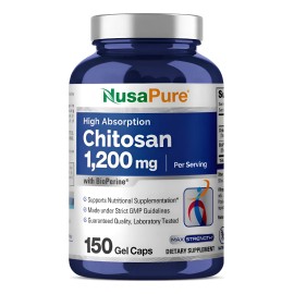 Suplemento De Prdida De Peso De Quitosano 1000 Mg 150 Caps Sin Sabor                                                                                  