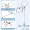 Huwena 6 Pcs Beadable Keychain Bars Blanks Bead Keychain Metal