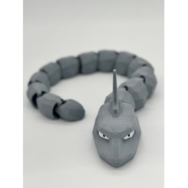 Flexi 3D Printed Onix 24 Inch Toy Statue Flexible Articulated Fidget Hand Painted Statue Snake Figurine