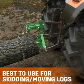 3 Point Tractor Hitch Receiver with Dual 2" Slots and Hook, 3 Point Trailer Hitch Fits Ball Mounts, 5th Wheel, Gooseneck & Accessories, Category 1 Quick-Attach 3 Point Hitch Receiver (Green)