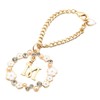 Senfil Crystal & Pearl Initial Bag Charm with 18K Coating,