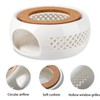 Ceramic Tea Warmer for Teapot, Warmer with Cork Cover, White
