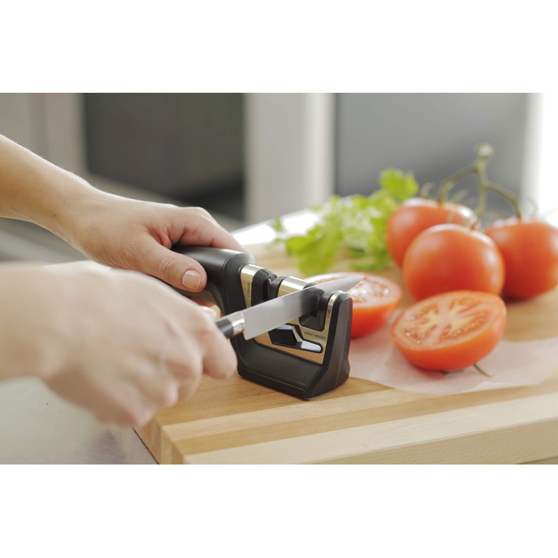 Smith’s 50101 Pull-Thru Knife & Scissor Sharpener – Black/Silver –
