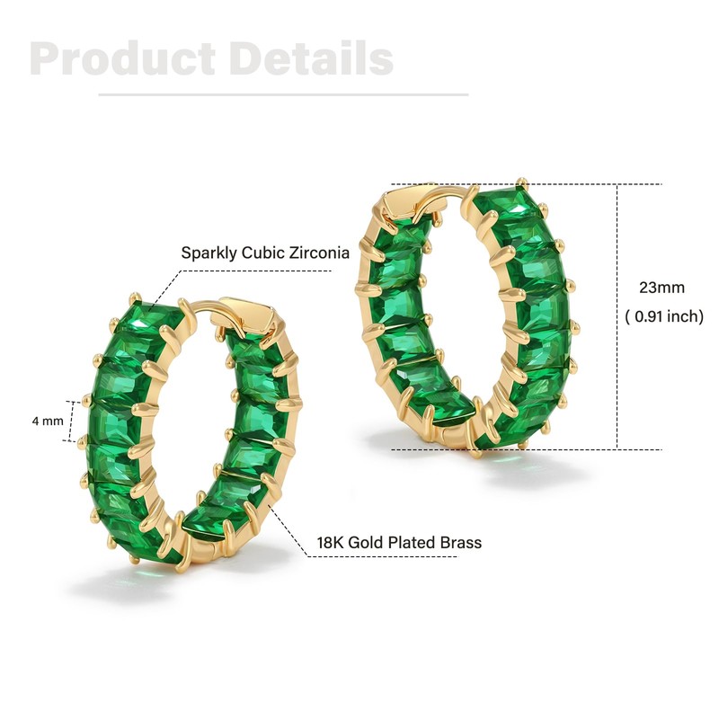 Secroma Hoop Earrings Gold for Women - 18K Gold-Plated Earrings