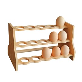Wooden Egg Holder Countertop Egg Holder For Fresh Eggs,Bamboo Egg Tray For Fresh Eggs, Easter Egg Decoration And Rustic Kitchen Organizer, Set Of 1 PCS