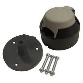 AB Tools Tow Bar Electrics 7 Pin S Type Plastic Grey Socket for Caravans & Gasket Seal