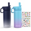 Kids Water Bottle, 2-Pack 16oz Kids Water Bottle with Stickers