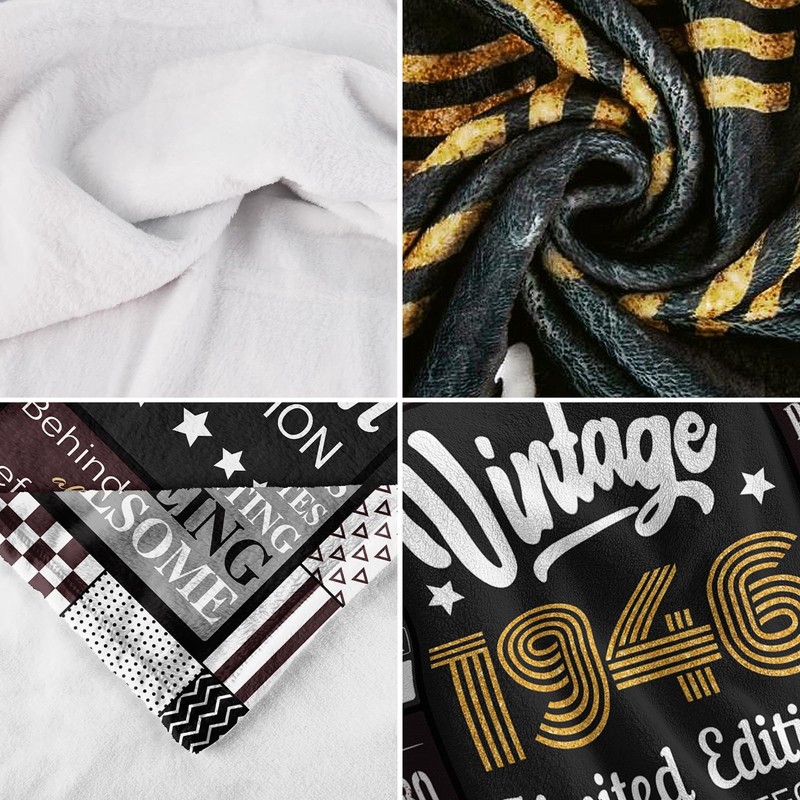 80th Birthday Gifts for Men, 1946 Blanket Gift for 80