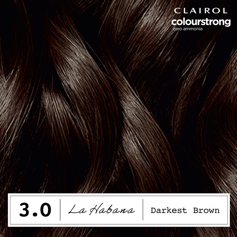 CLAIROL COLOUR STRONG PERMANENT HAIR DYE - 3.0 DARKEST BROWN