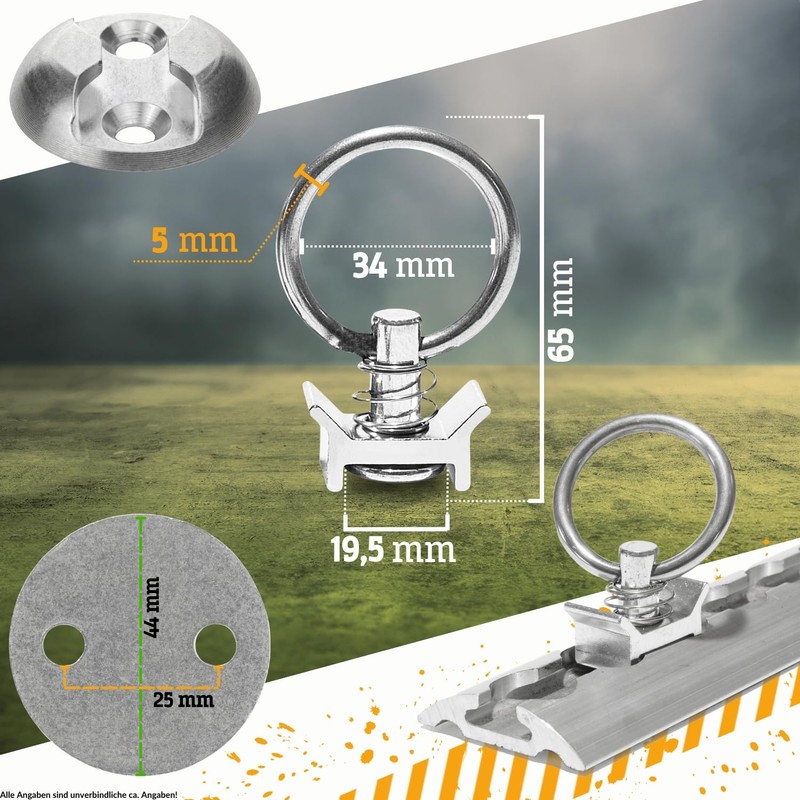 Safetytex Single End Fitting with Lashing Point for Airline Rail
