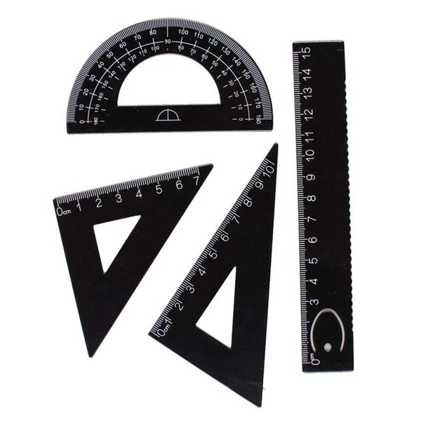 Accod Aluminum Alloy Ruler Set Math Geometry Tool Measuring Ruler