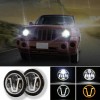 Unbranded Pair 7 Inch LED Headlight High-Low Beam DRL Angel