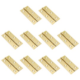 Semetall Gold Door Hinge 10 Pack 2.5 Inch Solid Brass Butt Hinges Heavy Duty Cabinet Door Hinges with Screws for Door Furniture Cupboard Box Case(63mmx32mm)