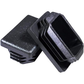 Prescott Plastics 1" x 1.5" Inch Rectangle Plastic Plug Insert (4 Pack), Black End Cap for Metal Tubing, Fence, Glide Insert for Pipe Post, Chairs and Furniture
