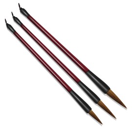 3 Sizes Chinese Calligraphy Brush Set, Kanji Sumi Drawing Brush with Resin Handle, Professional Traditional Chinese Painting Brush for Beginners Students