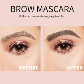 Hinourisha 5 Colors Eyebrow Mascara Professional Makeup Thick, Waterproof Eyebrow Gel, No Smudging, Tints & Thickens with 24hr Wear Brow Gel Tint Coloring Kit - Clear+Dark Brown+Black