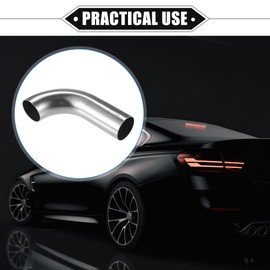 VekAuto Bend Elbow Pipe Tube, 1.25" OD 4.72" 2.56" Leg 90 Degree DIY Exhaust Pipe Intercooler Air Intake Tube Universal for Car Automotive Durable 304 Stainless Steel Silver Tone