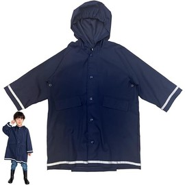 ZAIDEA Rainwear, Rain Suit, Top and Bottom, Kids' Raincoat Set, Rainwear, Children's 130, 140, 150, 160, Compact, Rain Pants, Forest School, Girls, Boys, navy, 130