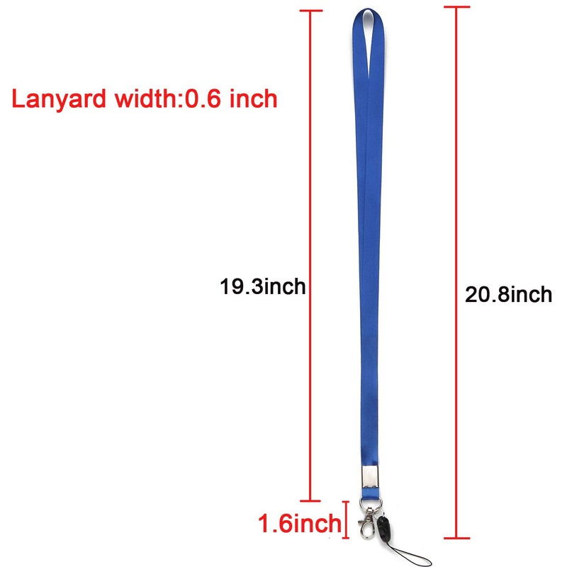 YOUOWO 2 Pack Blue Red Lanyard with Vertical ID Badge