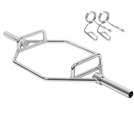 Commercial Grade Olympic 2in Hex Trap Bar, Weightlifting Deadlift Squat Barbell, Weight Capacity 800 LB, Knurled Grips, Bent Over Rows, Squat Jumps