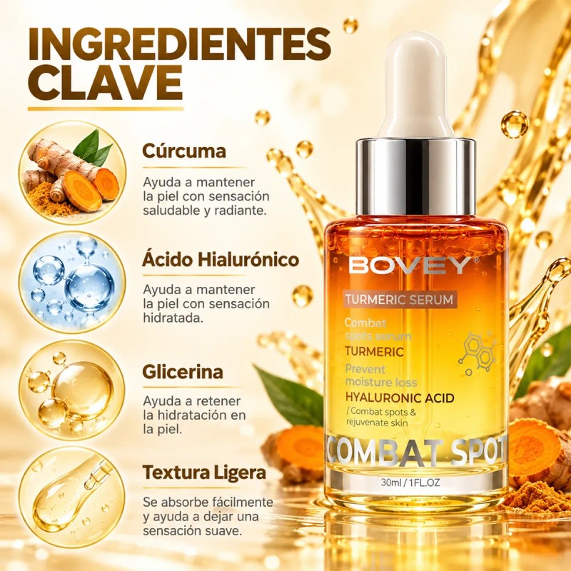 Bovey Turmeric Facial Essence 30ml + Sodium Hyaluronate