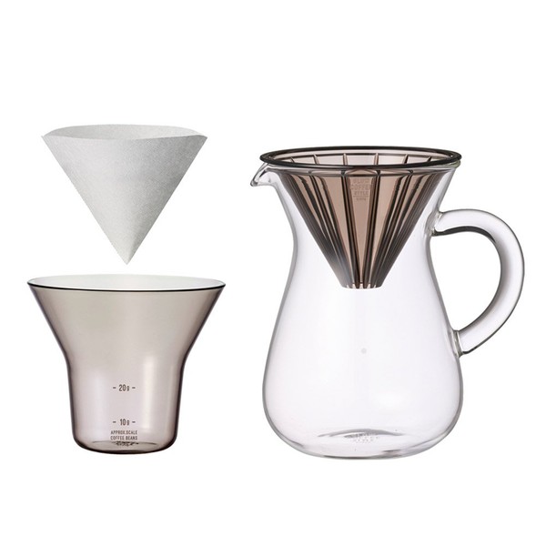 300 ml (2 Cups) Carafe Coffee Set with 20 Filters by Kinto for "Slow" Coffee