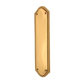 Infinity Decor Georgian Roped Edge Design Shaped Finger Push Plate Protector 300x75mm - for Interior or Exterior Door (Polished Brass)