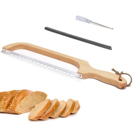 Bread Slicer for Homemade Bread，Sourdough Bread Knife in Bow&Saw Shape, Wooden Bread Slicer for Sourdough Rounds, Sourdough Cutter Homemade Bread Tools