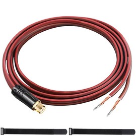 MKBKLLJY 1Pcs RCA Female Plug to Bare Wire Speaker Cable 3FT 16AWG Positive Red Wire Marking Pure Copper Shell Gold Plated Plug Corrosion Resistance with Cable Ties for Direct Connect Speakers