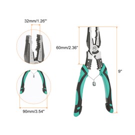 HARFINGTON Linesman Pliers with Wire Cutter and Stripper 9'' Combination Linesman Pliers 5-in-1 for Clamping Screwing Twisting Cutting Spanner Wires Screws