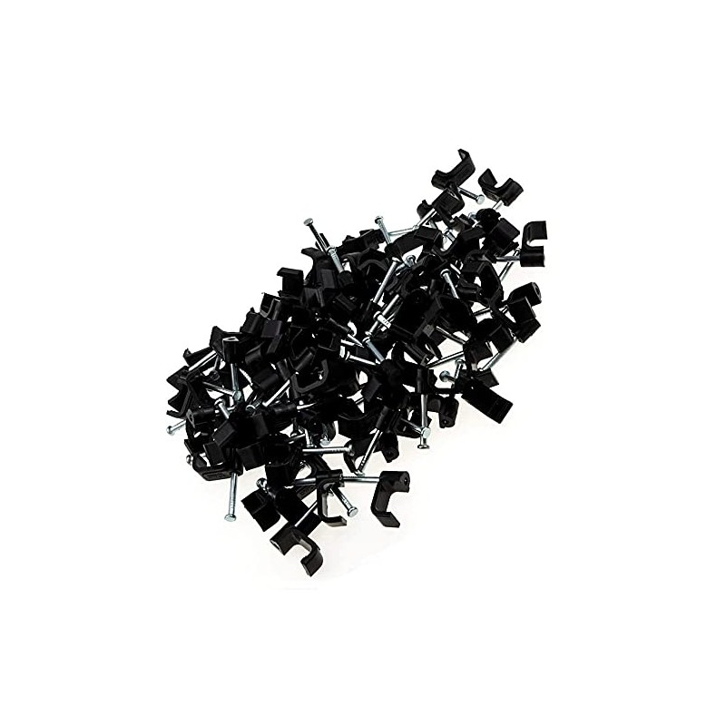 merriway BH04444 (100-Piece) Twin Shotgun Black Cable Clips for WF65/CT63